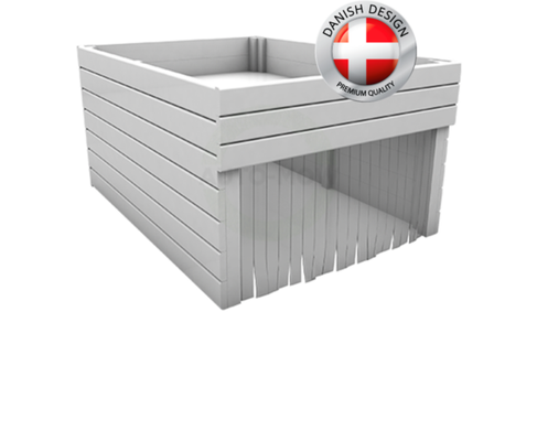 Caseta Robot cortac�sped jardinera blanca